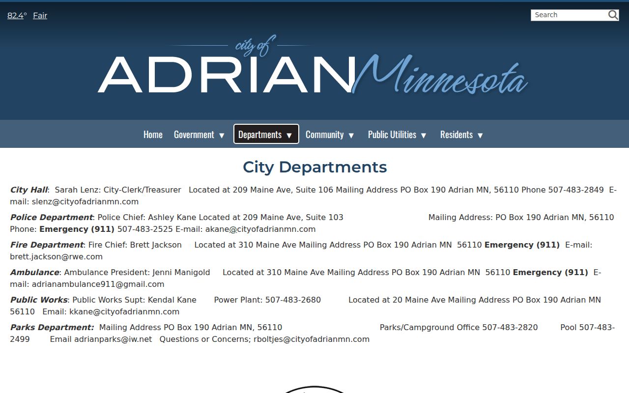 Adrian court docket City Hall and police office reference